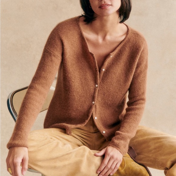 Sézane Gaspard Cardigan in Camel - Picture 4 of 5